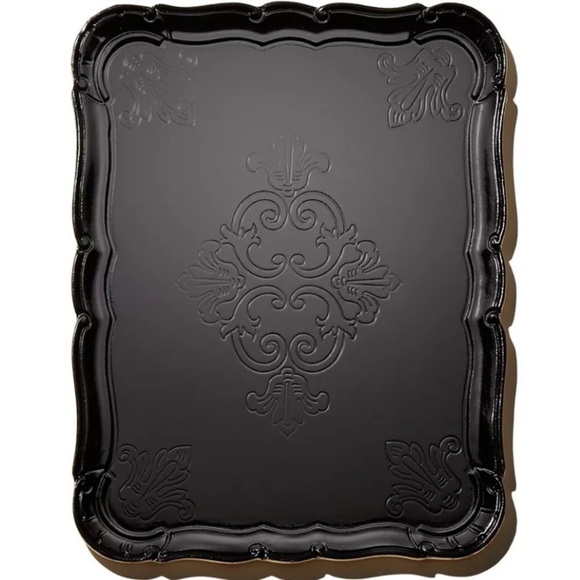 R+D. Lab Sara tray black gold wooden made in Italy hand made modern glam - Picture 1 of 14